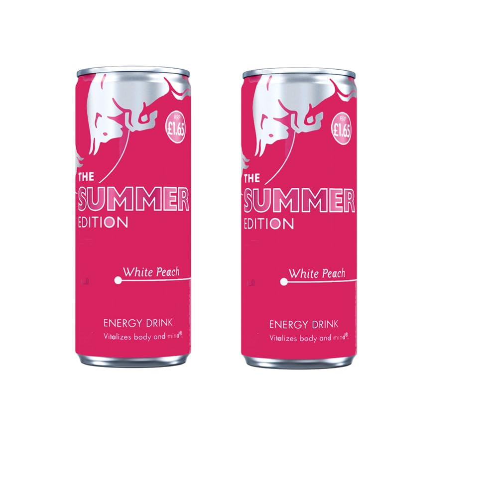 Energy Drink Summer Edition White Peach Flavour Drink Cans 250ml (2 x Cans)