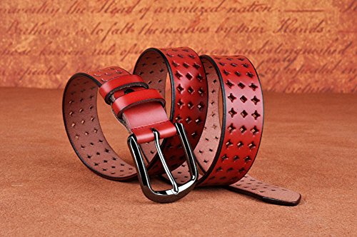Hollow Leather Belts for Women, Soft Leather Womens Belts with Pin Buckle3