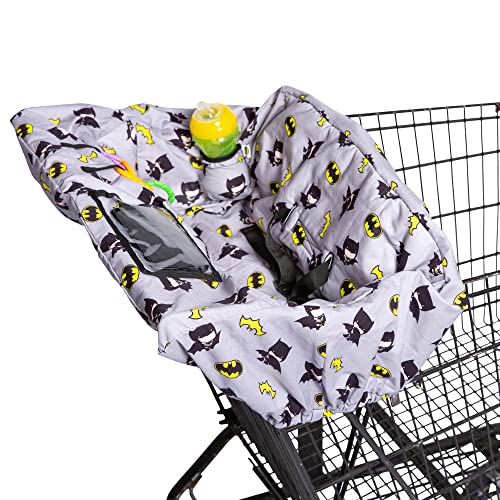 J.L. Childress Warner Bros. Shopping Cart & High Chair Cover for Baby, Kids, & Toddler - Cover for Grocery Carts & Restaurants, Universal Fit - Batman