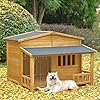 Wood Courtyard Large Dog House