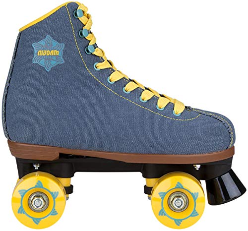 Nijdam Unisex 52RP Rebel Retro Rollschuhe, Denim Blau/Gelb, Einheitsgröße Nijdam Unisex 52RP Rebel Retro Rollschuhe, Denim Blau/Gelb, Einheitsgröße