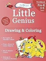 Drawing & Coloring: Pre-Kindergarten Workbook: Little Genius Series: Teaches Colour Recognition, Tracing & Drawing, Picture Enlargement & Completion with Multiple Fun Colouring Activities 8193439295 Book Cover
