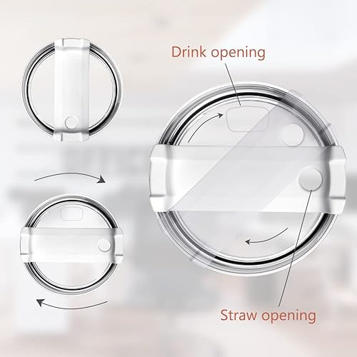 Miniatura 4 de AUAUY 4 popotes de repuesto de acero inoxidable para vaso Stanley de 40 onzas, popotes reutilizables compatibles con vaso de viaje Stanley Adventure