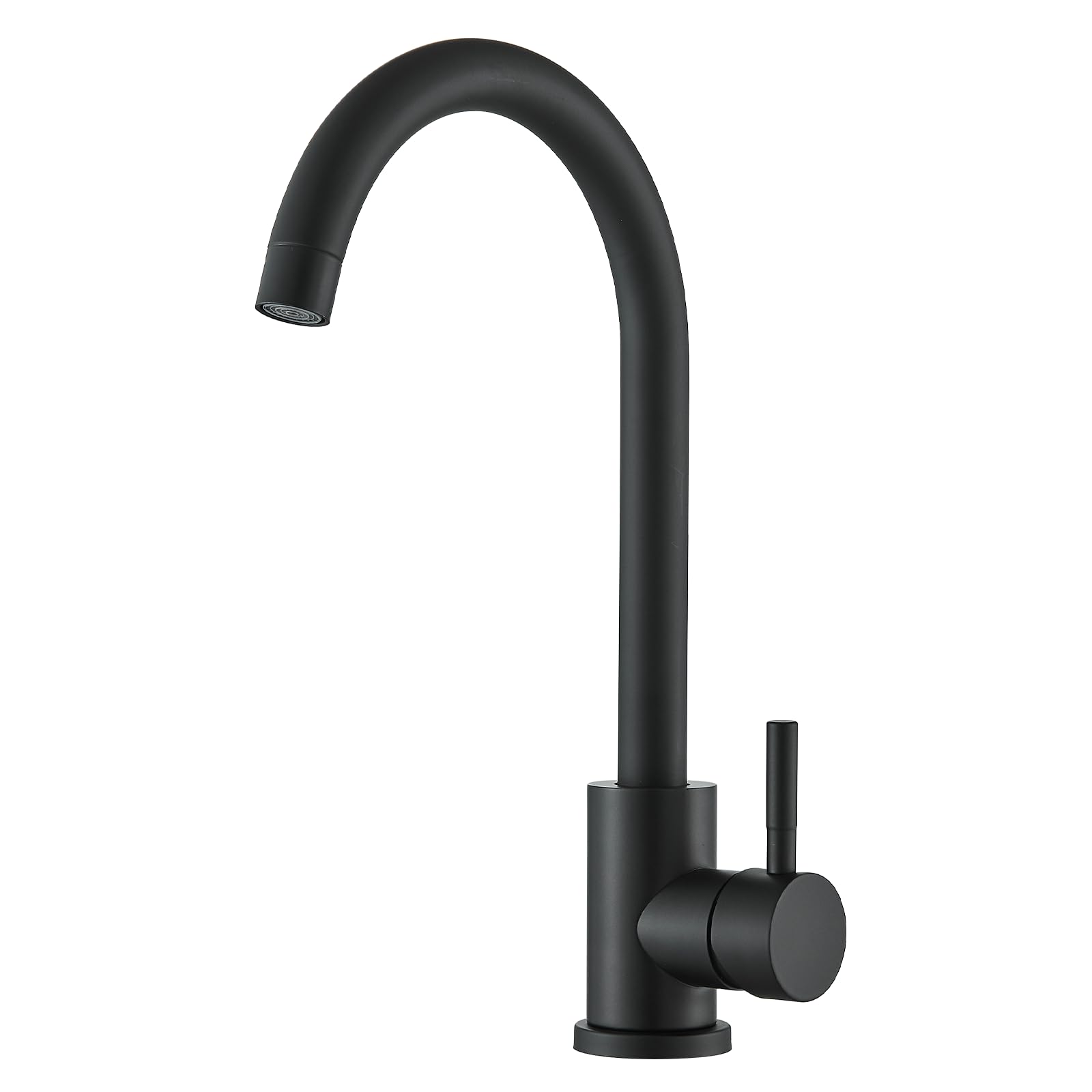 Robinet Cuisine Noir Mitigeur Cuisine Pivotant à 360° Col de Cygne Robinetterie de Cuisine Monocommande Robinet Evier de Cuisine Froide et Chaud