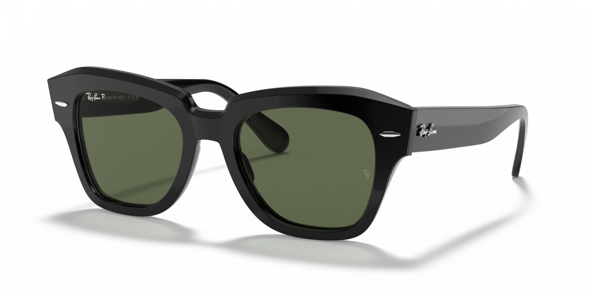 Ray-Ban Sunglasses  State Street - Black Frame Green Lenses Polarized 49-20, RB2186