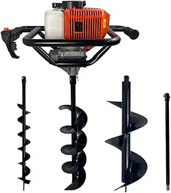 Perfurador de Solo a Gasolina 52cc 2,5HP com Brocas 80x10 + 80x15 + 80x30+ Extensão 60cm Carbon Fak
