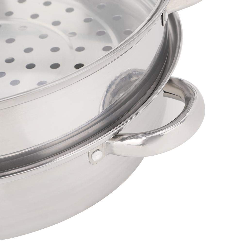 Vaporiera Pentola, Pentola Vaporiera Pentole in acciaio inossidabile Cottura a vapore a 2 strati da 27 cm/11 pollici Pentola A Vapore A 2 Strati Cottura a vapore per zuppe a bagnomaria