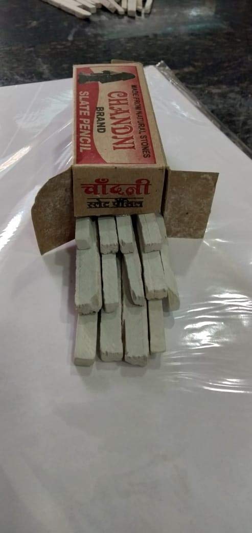 Saleti Slate Pencils White Natural Lime Stone Tukda Tukda 270 Gram