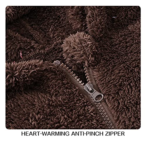 Baby Fleece Jumpsuits Infant Bear Ear Snowsuit Newborn Hooded Romper Warm Coat3