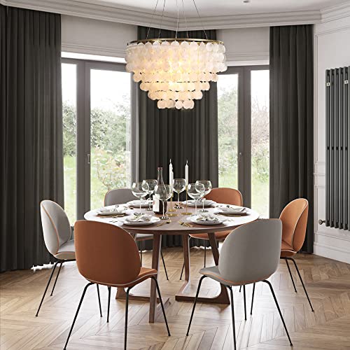 ZEDSUN Modern Capiz Chandelier Lighting 5 Lights, Natural Shell Hanging Ceiling Light Fixtures Contemporary Seashell Coastal Chandeliers for Living Room Hallway Foyer - Image 8