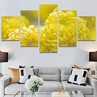 SIGNWIN 5 Panel Canvas Wall Art Modern Art Bouquet Colorful Decorative Elements Floral Multicolor Photography - 60