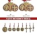 Escapularios Catolicos,2PCS Golden Saint Benedict Medal Protection Blessing Charm, St Benedict Crucifix, Catholic San Benito Medalla Pendant Handmade Jewelry Gift Car Hanging Home Decor (Red)