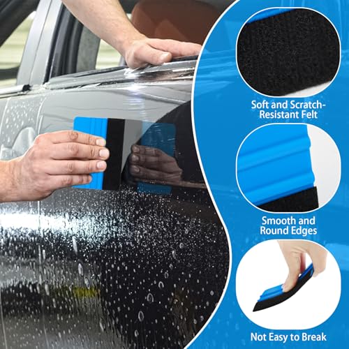 KILDOWS 10 Stück Rakel Set für Folie, Folierungs Werkzeug Autofolie Rakel Folienrakel Set mit Filzrakel Rakel Cuttermesser und 5 Ersatzklingen für Fensterfolien Tönungsfolie Auto Tapeten Möbelfolie