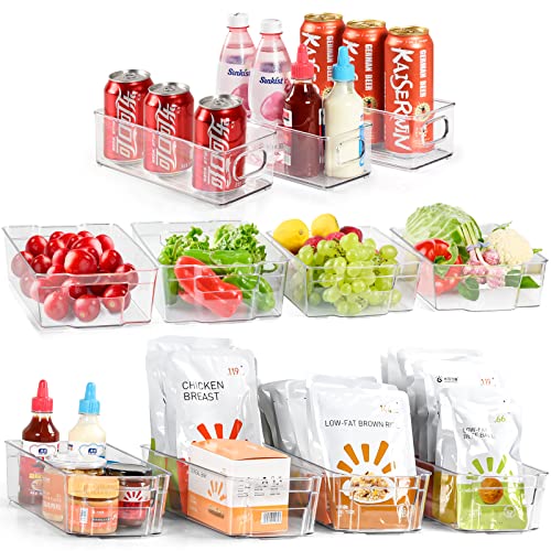 Pantry Storage Bins for Refrigerator Organizing Clear,Big Size 11 Pcs,Organization and Storage for Freezer, Kitchen and Home, BPA Free Fridge Cabinet Organizer, Kitchen Storage Accessories