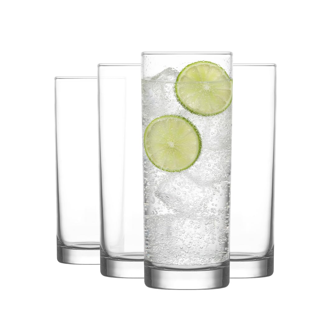LAV 6X Clear 360ml Liberty Highball Glasses - Tall Hi Ball Glass Water Gin Juice Cocktail Drinking Glassware Tumblers Set