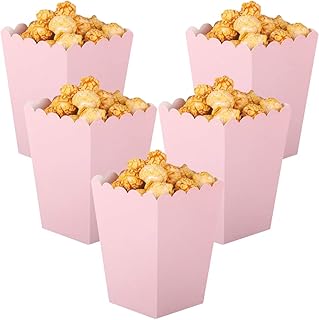 CC wonderland zone 24 bolsas de palomitas de maíz, color rosa, cajas pequeñas para palomitas de maíz, cajas de papel para fiestas