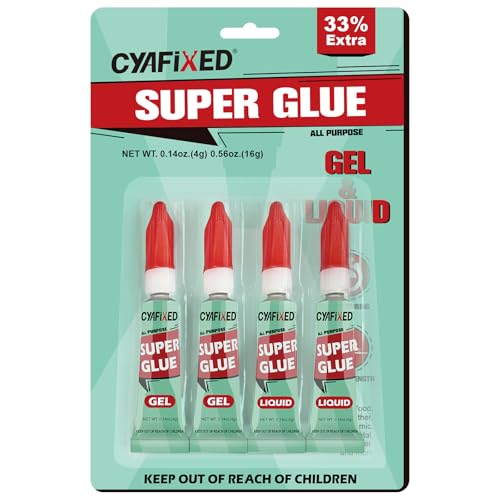 Super Glue Gel & Liquid, Clear Ca Glue Multipack All Purpose Repair Ceramic Plastic Glass Metal Pottery, Single Use Strong Cyanoacrylate Adhesive for Bonding Wood Shoes Crafts Model Aquarium Instant