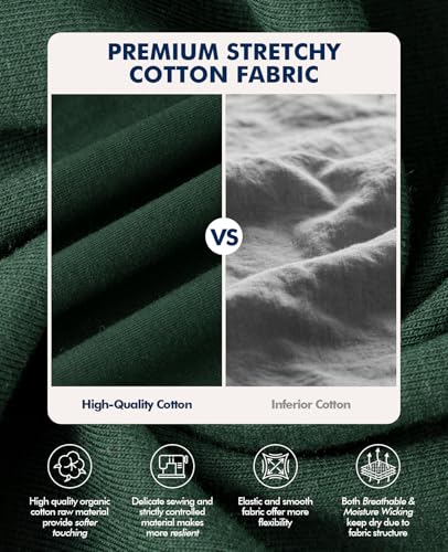 HEAVYWOOD Mens Pajamas Pants Cotton Lightweight Sleep Pj Pants Stretched Lounge Pants with Pockets Breathable Comfy Sleepwear2