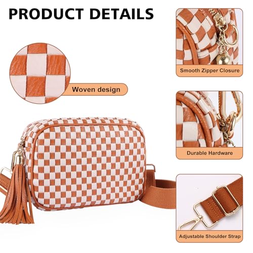 Woven Crossbody Bags for Women Small Summer Boho Purse Trendy Braided Weave Leather Shoulder Camera Crossbody Bag3
