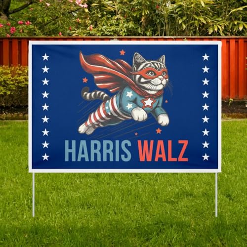 Harris Walz 2024 Yard Sign, Kamala Harris, Cat Ladies, Childless Cat