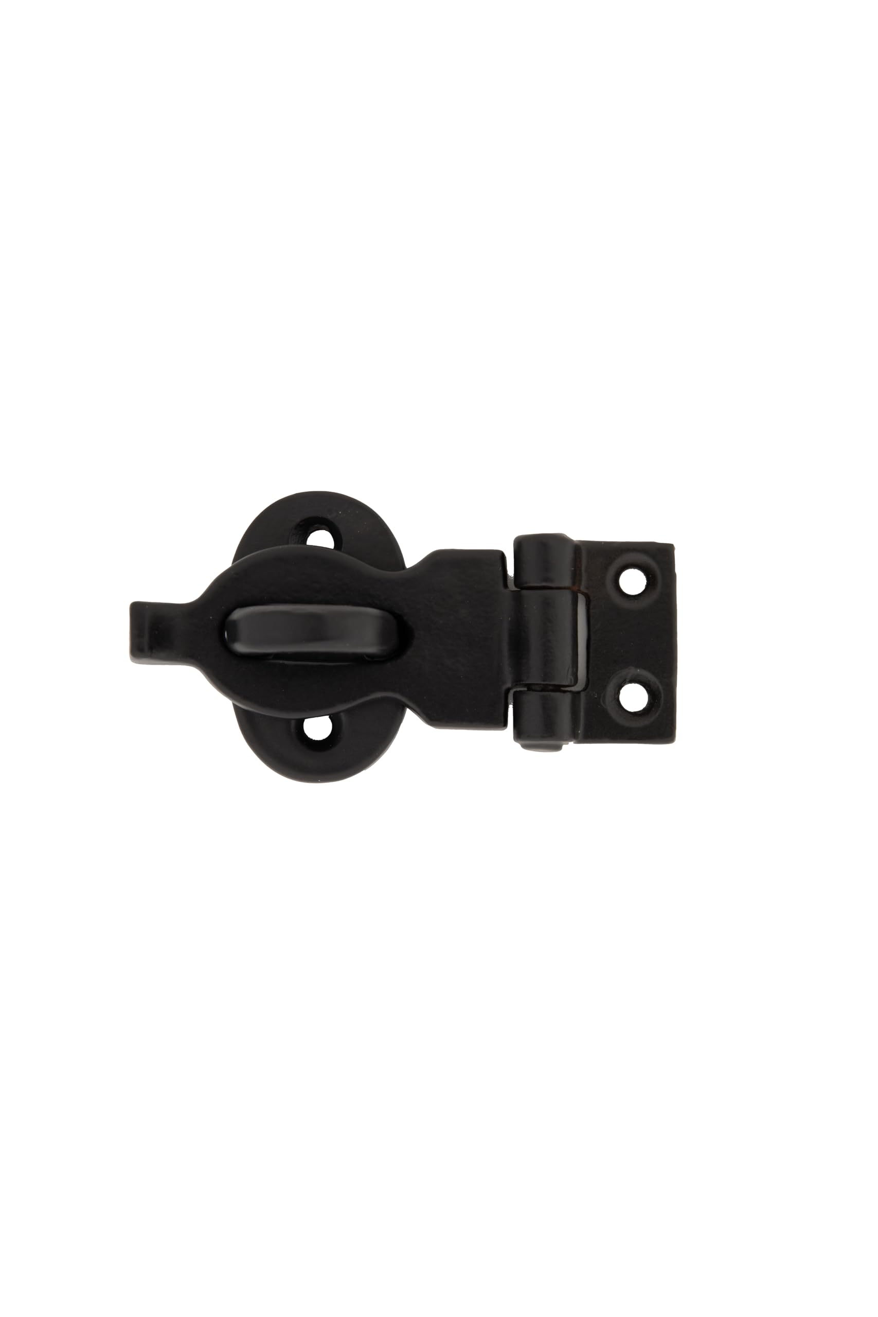 STALLION HARDWARE Length 3Inch Black Iron Hasp Latch Rust-Proof Black Powder Coat Finish, Set of 4