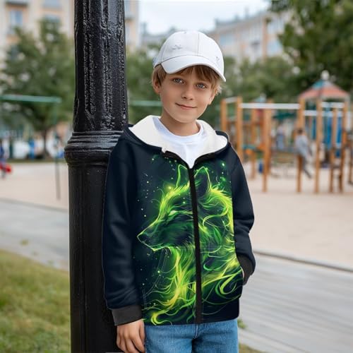 Ystardream Boys Zip Up Hoodie with Kangaroo Pockets Fleece Lined Sweatshirts4