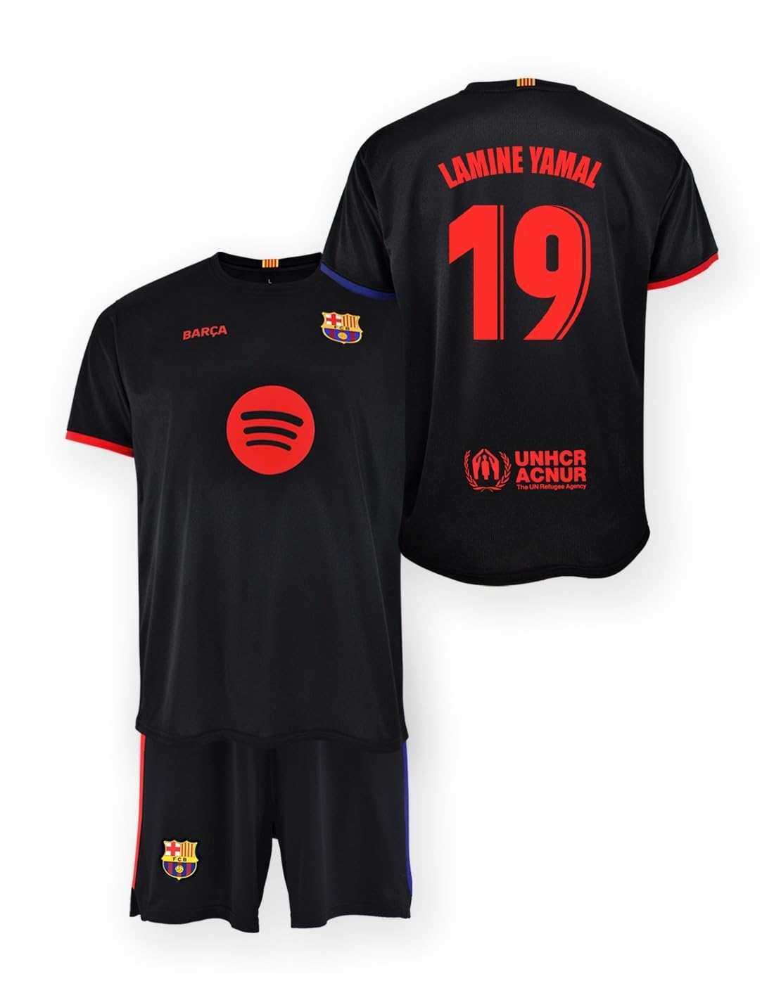 FC Barcelona Set T-shirt En Broek 2. EQ 2024/25 - Rug 19 Lamine Yamal - Kinderen 8 Jaar Zwart
