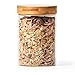 EZOWare Set of 4 Airtight Glass Jars, 46 Fl oz Large Storage Clear Canister Container Set with Bamboo Lid for for Storing Candy, Cookie, Rice, Sugar, Flour, Spices, Nuts, Coffee, Pasta
