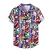 FASLOLSDP Chemise hawaïenne à manches courtes pour homme - Pour l'été - Imprimé hawaïen - Pour la plage, les vacances, la plage et les loisirs., Bleu 9., L