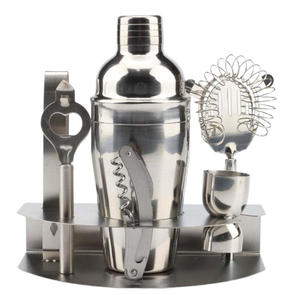 Kit de Cocteleria Juego de coctelera de acero inoxidable para principiantes, juego de acero inoxidable, juego de 7 piezas, mezclador, bebida, leche, té, tienda, juego de herramientas Juego De Cocteler