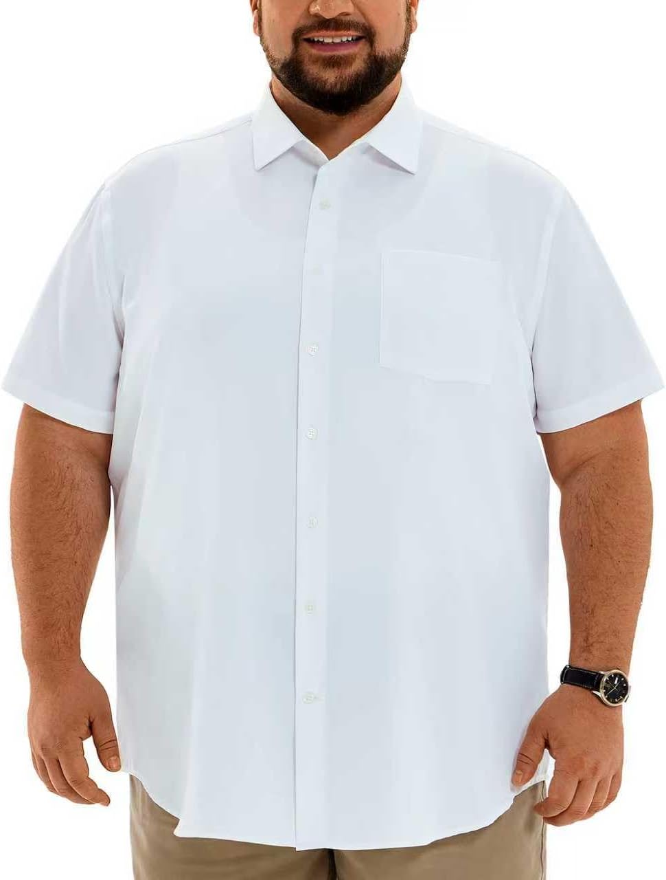 HOdo Big and Tall Mens Dress Shirts Casual Button Down Shirts 2XL-6XL - Image 2