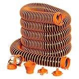 40 FT Extra Long Camper RV Sewer Hose Kit with 6-in-1 Clear Elbow Adapter