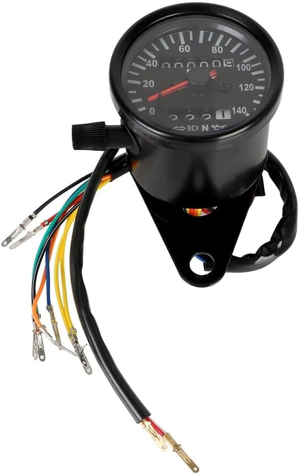 Motorcycle Odometer Gauge Universal Motorcycle Tachometer with Signal Light Backlight Indicator Odometer Gauge for Motorbike 12V