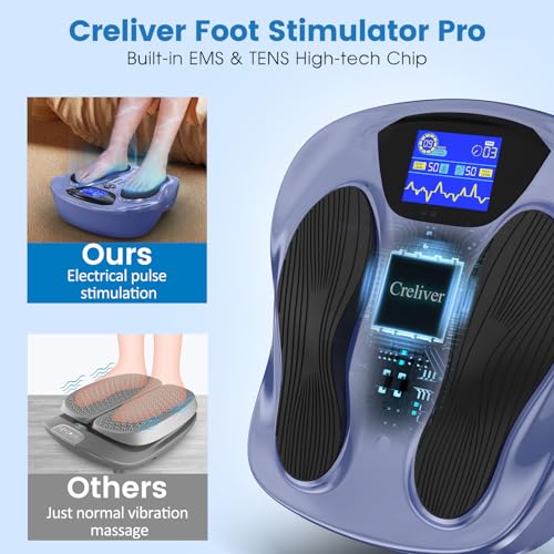 Creliver-EMS-Foot-Stimulator-Pro-EMS-Foot-Massager-for-Neuropathy-with-Ergonomic-Sole-Neuropathy-Pain-Relief-for-Feet-Circulation-Leg-Foot-Massager-with-8-Gel-Pads-Tens-Unit-Muscle-Stimulator