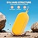 Marvolia Double Eyeglasses Case Hard Shell Dual Glasses Case with Clip & Zipper Closure Travel Sunglasses Organizer Portable Eyewear Storage Box for Men Women - Yellow