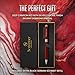 Scriveiner Personalized Deep Crimson Red Ballpoint Pen - Stunning Red Lacquer Luxury Pen with Chrome Finish, Schmidt Ink Refill, Engraved Ball Point Gift Set for Men & Women, Custom Engraving