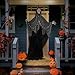 71'' Life Size Halloween Decorations, Halloween Skeleton with Light-Up Eyes & Sound Adjustable Arms Swaying Body Voice/Touch Sensing, Halloween Animatronics for Indoor/Outdoor Yard Lawn Decor, black