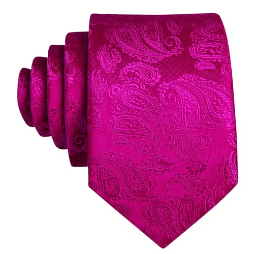 Image of Barry.Wang Paisley Tie Fashion Set Hanky Cufflinks Neckties for Men Woven Silk