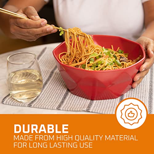 Bruntmor Geometric Ceramic 60 Oz Bowls - Oven To Table Bakeware Bowls - Elegant Matte Serving Bowls For Soup, Cereal, Salads, Pasta, Dessert & Snack Bowls - Oven Safe Bake And Serve Bowls, (8.5 Inch) #TOP3