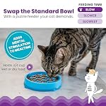 Catstages Kitty Slow Feeder Bowl for Cats & Small Dogs, Puzzle Dish for Fast Eaters, for Wet or Dry Food, Helps Slow Eating & Aid Digestion, Non-Slip, Made Without BPA, 3/4 Cup, 5-Inch, Blue - Image 2