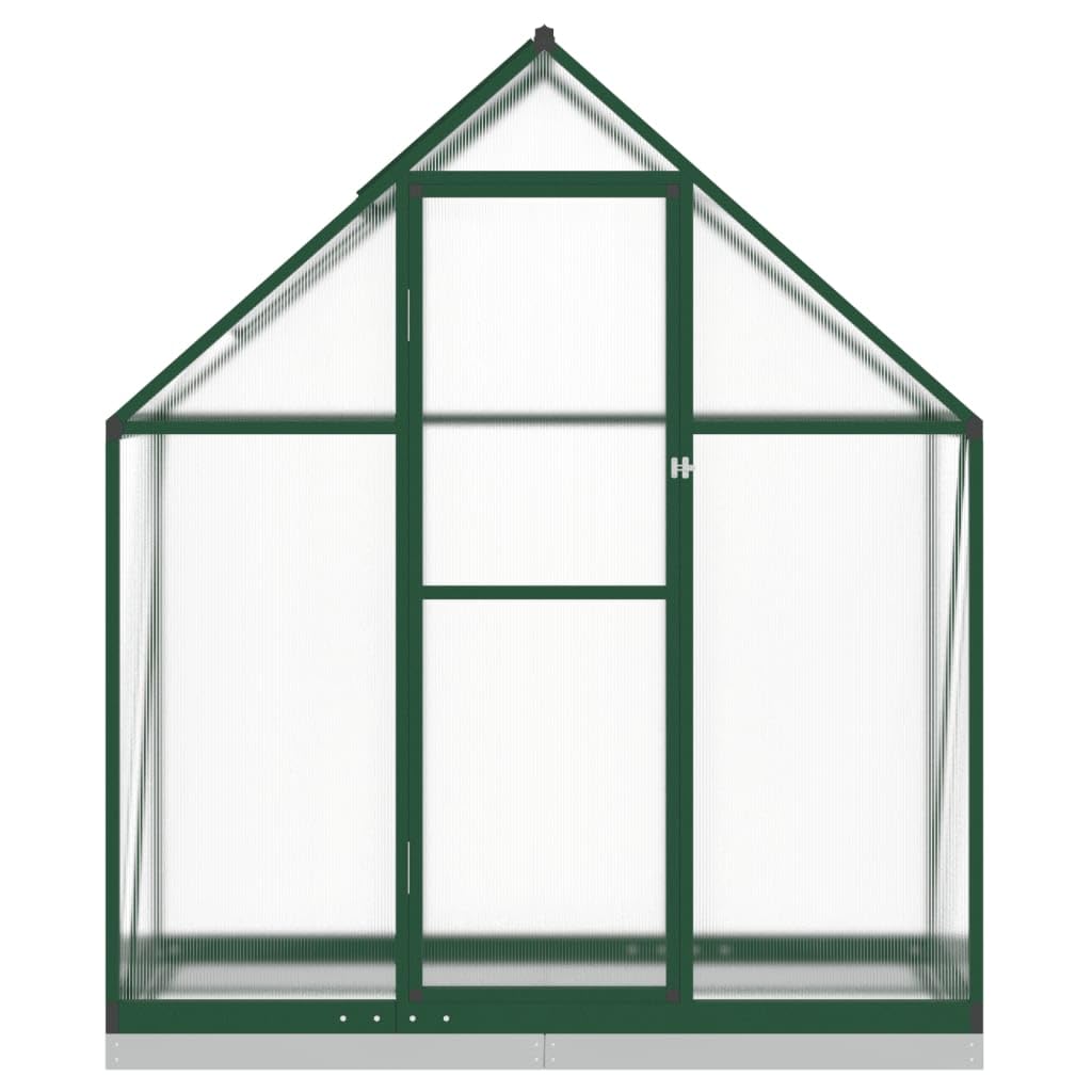 Rasen & Garten Gewächshaus mit Fundamentrahmen grün 169x58x202cm Aluminium Gartenarbeit