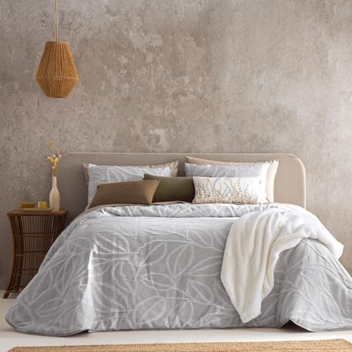 Henko - Colcha Bouti Acolchada Sira Beig | Ligera y Transpirable | Ideal para Entretiempo | Cama 150 cm | Relleno 200g | Fabricado en España