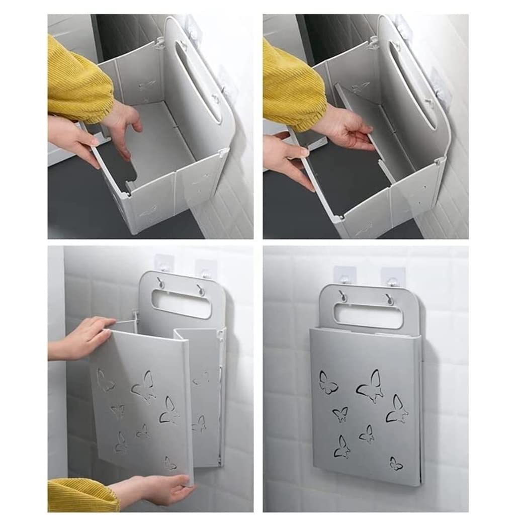 Cesto Bucato Cesto Portaoggetti per Vestiti Sporchi, Portabiancheria Pieghevole, per Lavatrice Sospeso Accessori per Bagno(A)