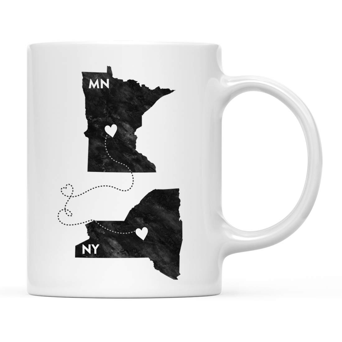 Taza De Regalo Nueva York y Minnesota Blancos y Negro Taza De Cerámica