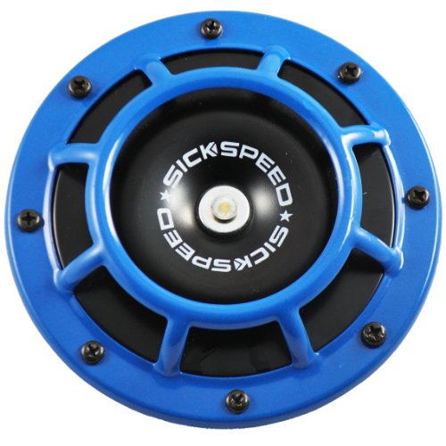 Sickspeed Blue Super Loud Single Electric Blast Tone Horn for Car/Truck/SUV 12V P6 for Mitsubishi Outlander Sport