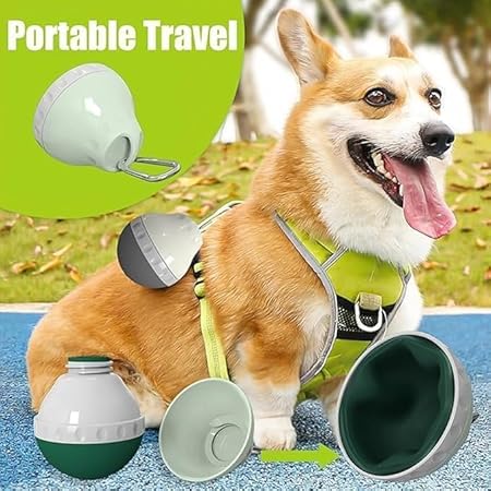 Image of Cawypety Dog Water Bottle for On The Go - Portable Pet Water Bottle for Dog Cat Outdoor Walking Hiking Travel (Grey, 200ml)