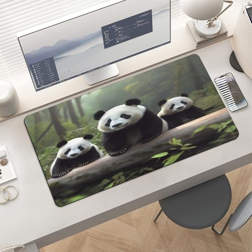 Alfombrilla de escritorio grande con diseño de panda impermeable miniatura 6