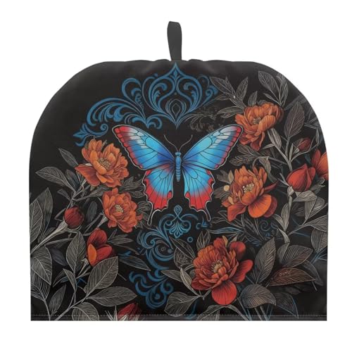 Image of Butterfly Peony Print Tea Pot Cover Teas Cosy Insulated Tea Cozies Home Kitchen Decoration Teapot Dust Cover Warming Tea Kettle Quilt Creative Gifts for Banquet