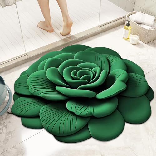 Tapis de salle de bain antidérapant floral 3D ultra absorbant pour couloir et salon