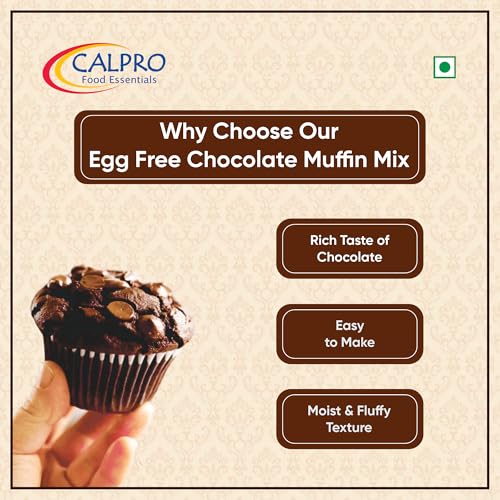 Image of Egg Free Chocolate Muffin Mix: Instant Premix for Baking | Richness In Mouth, Soft And Favourite, Buttery Flavour ! Melt-In-Mouth -100% Vegetarian ! Muffin Mix 450G